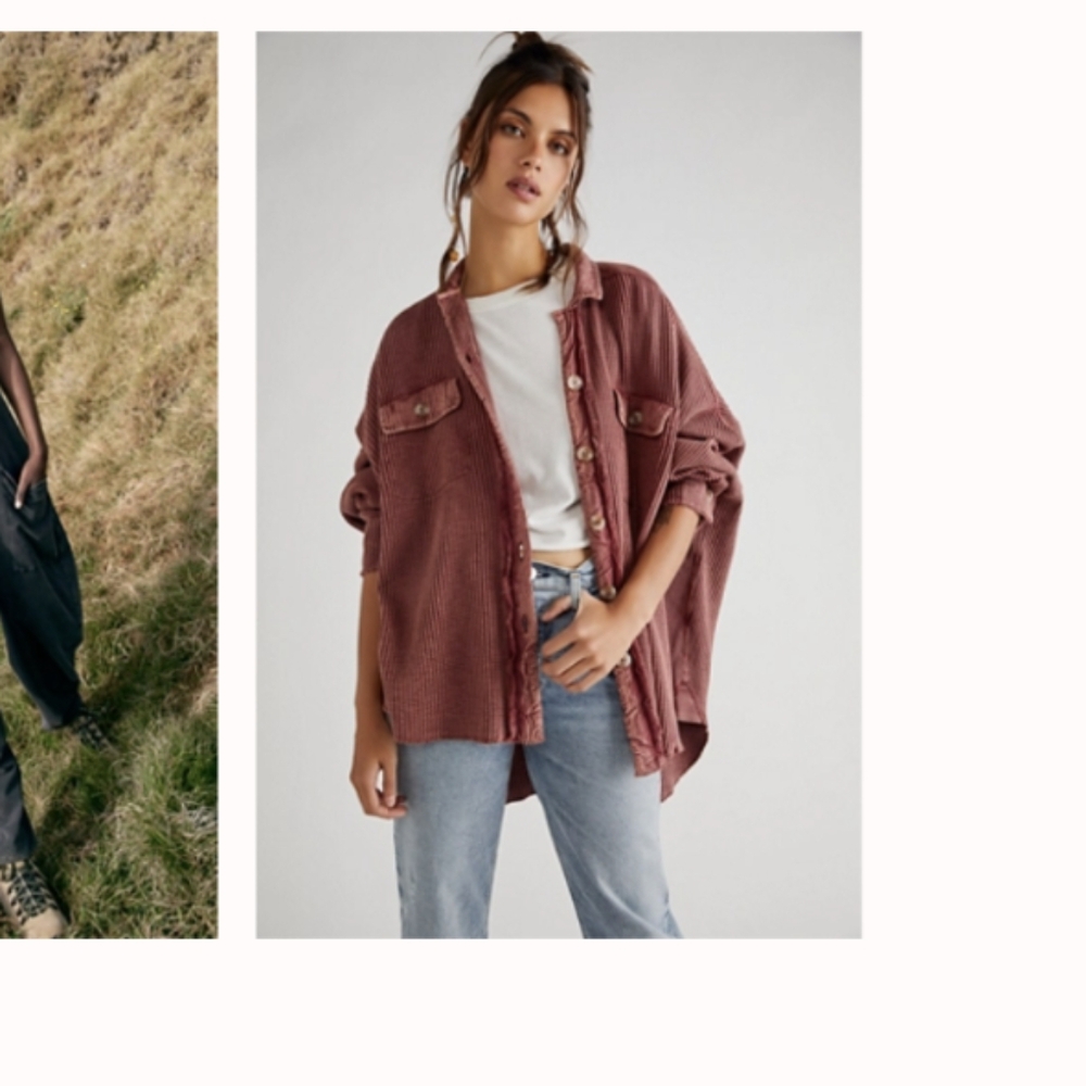 Free People Scout One Jacket, L, Rose Smoke